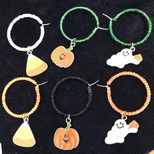 Set of 6 Halloween Wine Charms